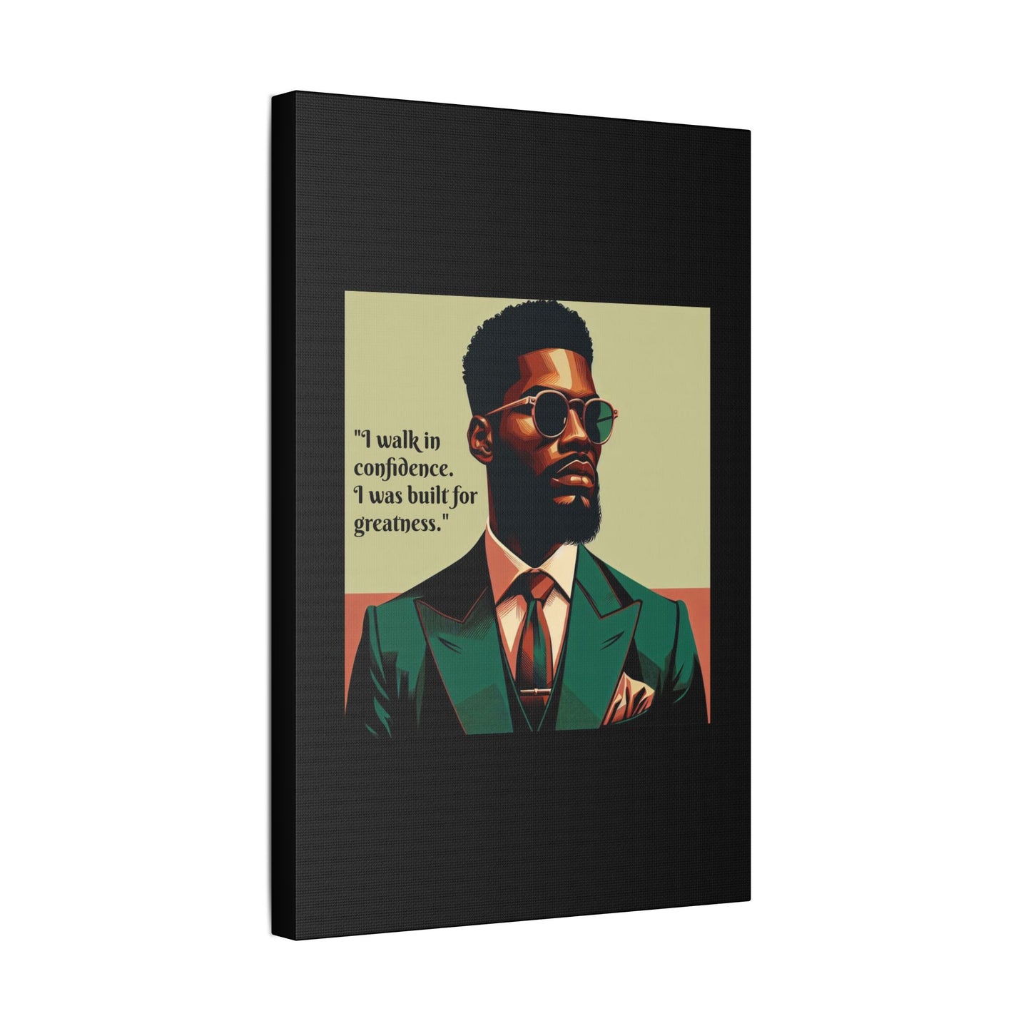 Afro Art Print Canvas, Wall Decor, Satin Stretched Canvas, African American Art, Office Decor, Home Decor - Built For Greatness