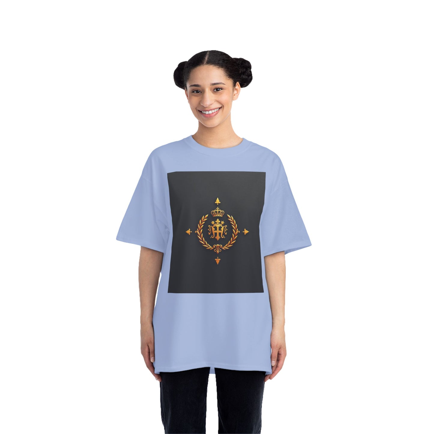 Stylish Gold Emblem T-Shirt, Casual Tee, Unique Gift, Everyday Wear, Graphic Shirt, Fashion Statement - Gold Crest