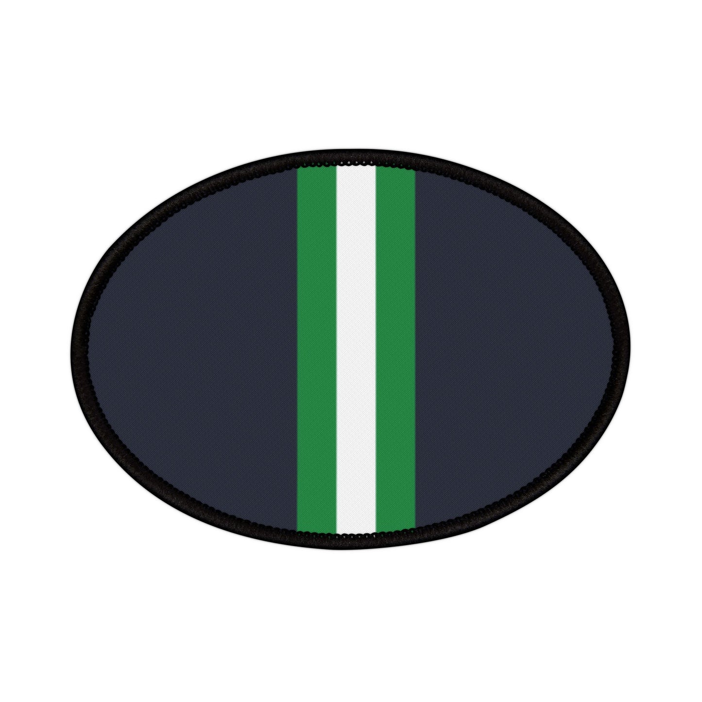 Lunar Midnight & Green-White Striped Customizable Iron-On Patches for Creative Repairs, DIY Fashion Statements, Unique Gift Ideas, and Personalization