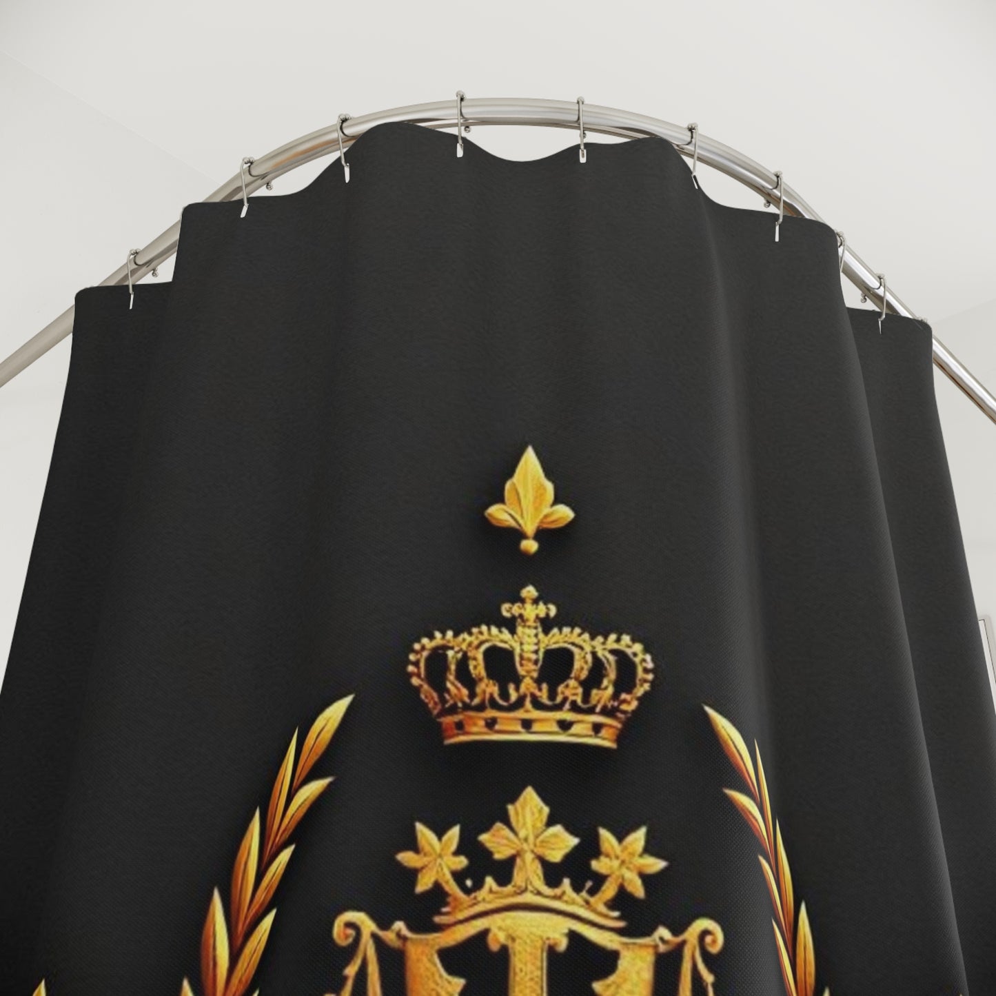Luxurious Gold Crown Shower Curtain | Elegant Bathroom Decor | Royal Themed Home Accessories, Gift for Housewarming - Gold Crest