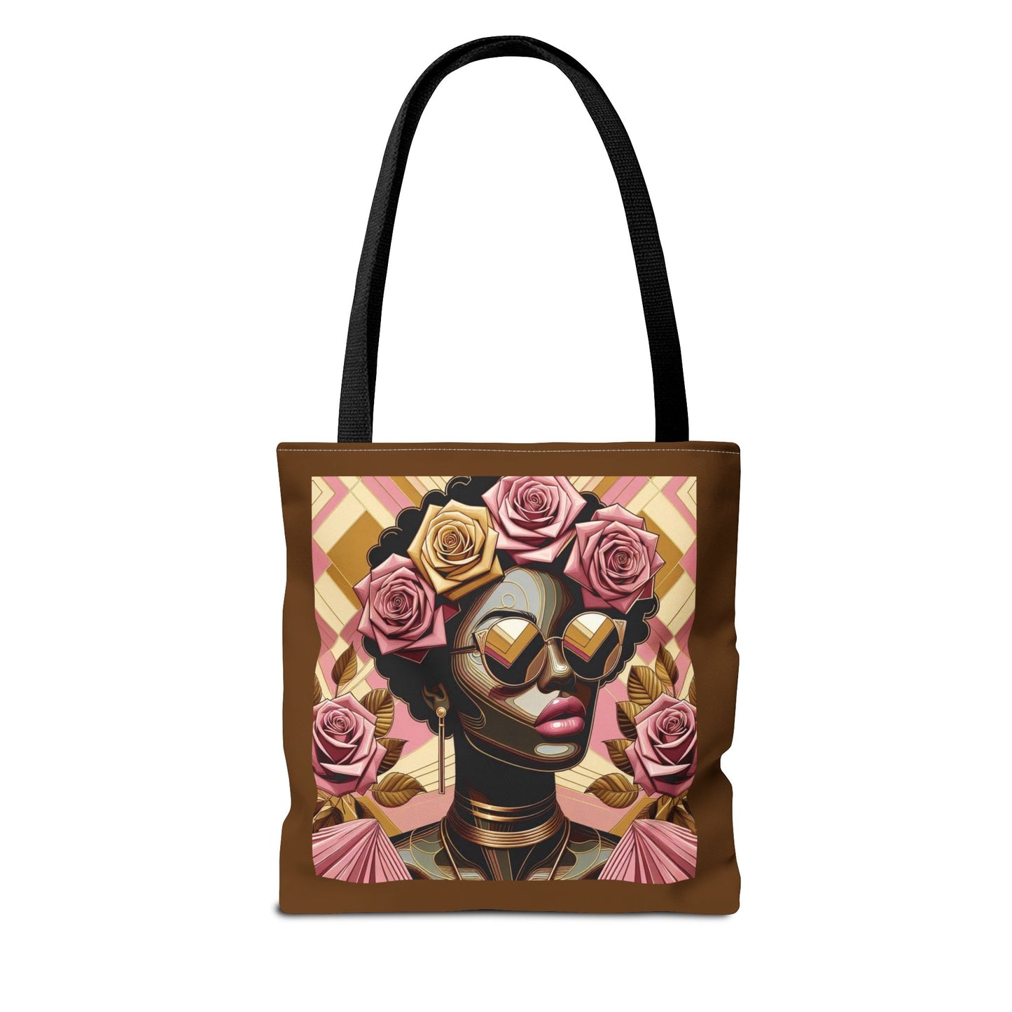 Chic Floral Tote Bag - Fashionable Everyday Accessory, Gift for Her, Boho Style, Shopping Bag, Eco-Friendly Carryall - Pink Roses Lady