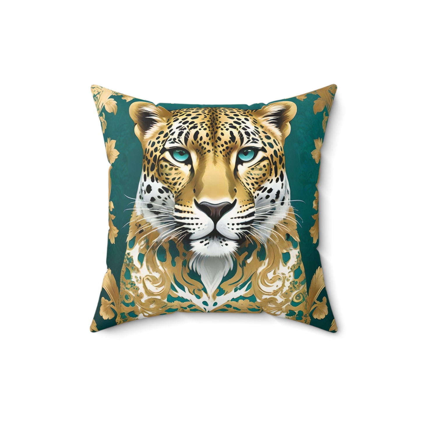 Luxurious Leopard Faux Suede Pillow | Bohemian Home Decor | Gold Leopard Print Cushion
