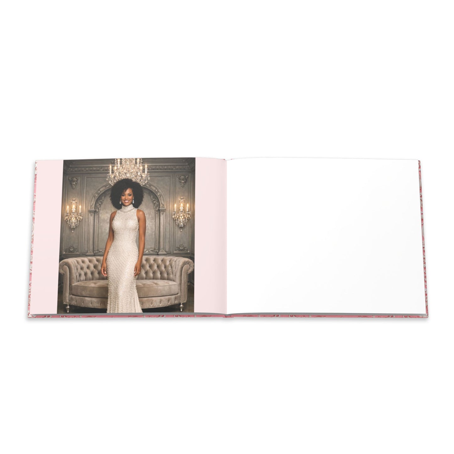 Pink Rococo Hardcover Fashion Illustrations - High Fashion Ball Gown Photo Book