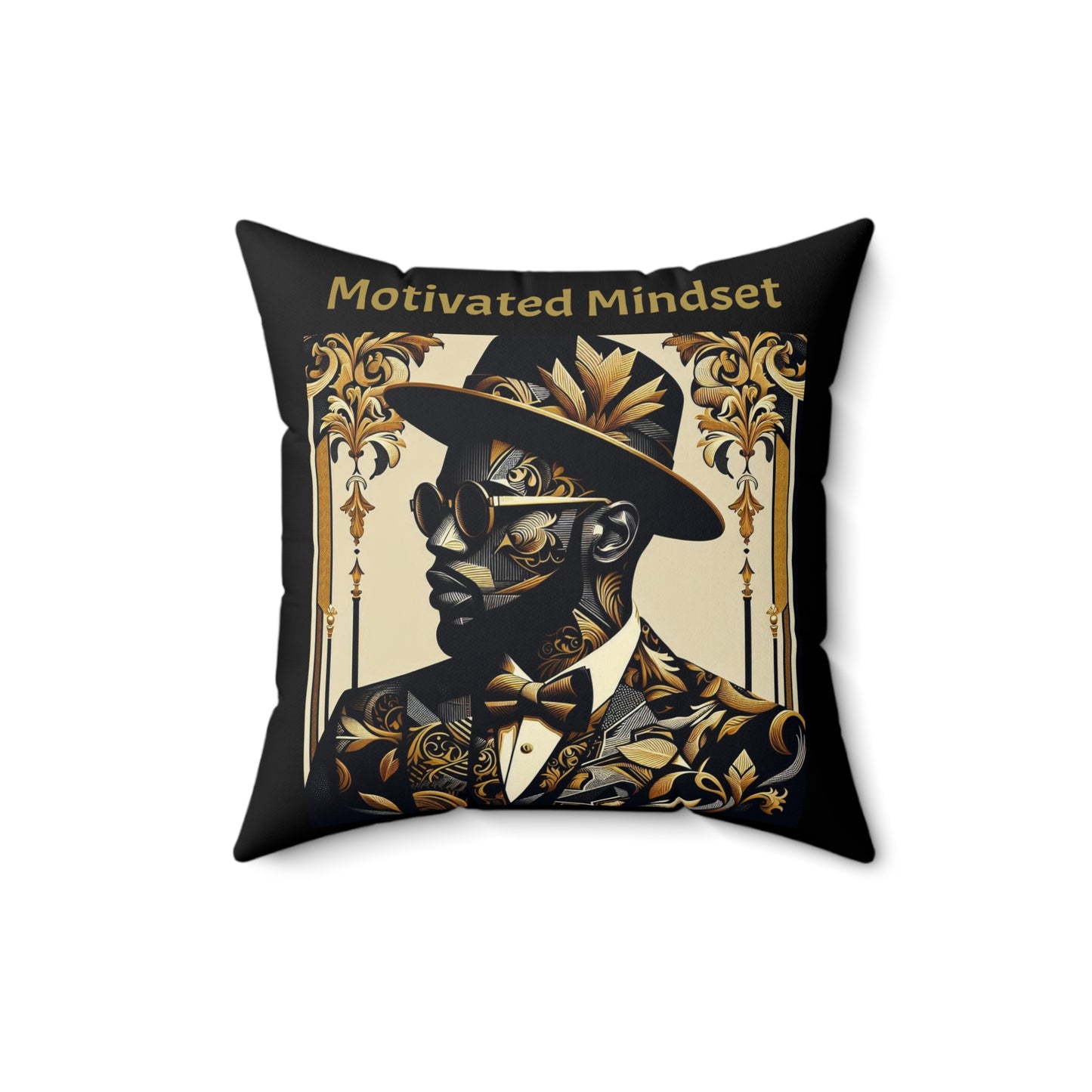 Motivated Mindset Faux Suede Pillow, Inspirational Home Decor, Luxury Cushions for Living Room, Modern Home Accessories