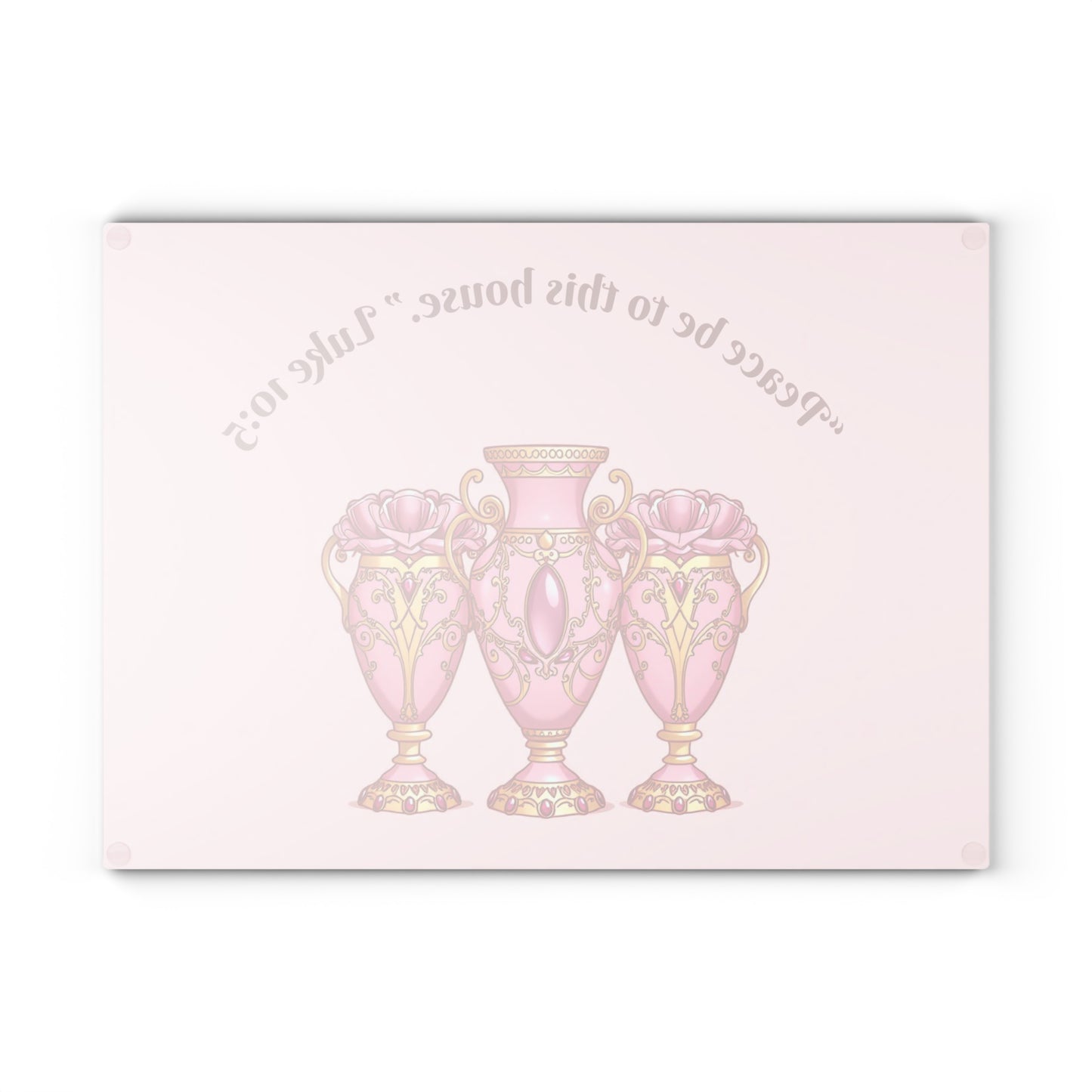 Elegant Glass Cutting Board with Floral Vase Design - Kitchen Decor, Unique Gift, Housewarming Present, Cooking Accessories - 10:5