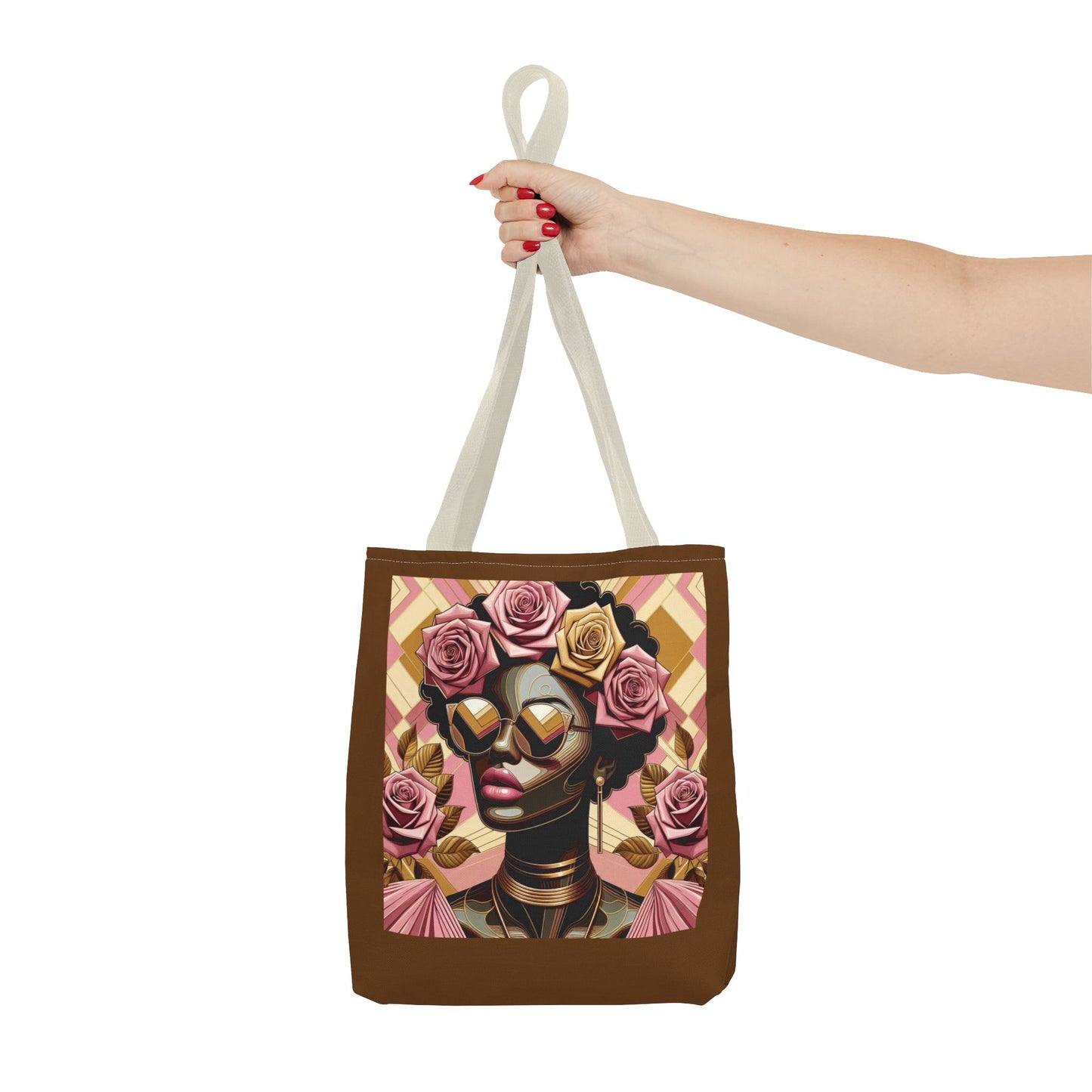Chic Floral Tote Bag - Fashionable Everyday Accessory, Gift for Her, Boho Style, Shopping Bag, Eco-Friendly Carryall - Pink Roses Lady