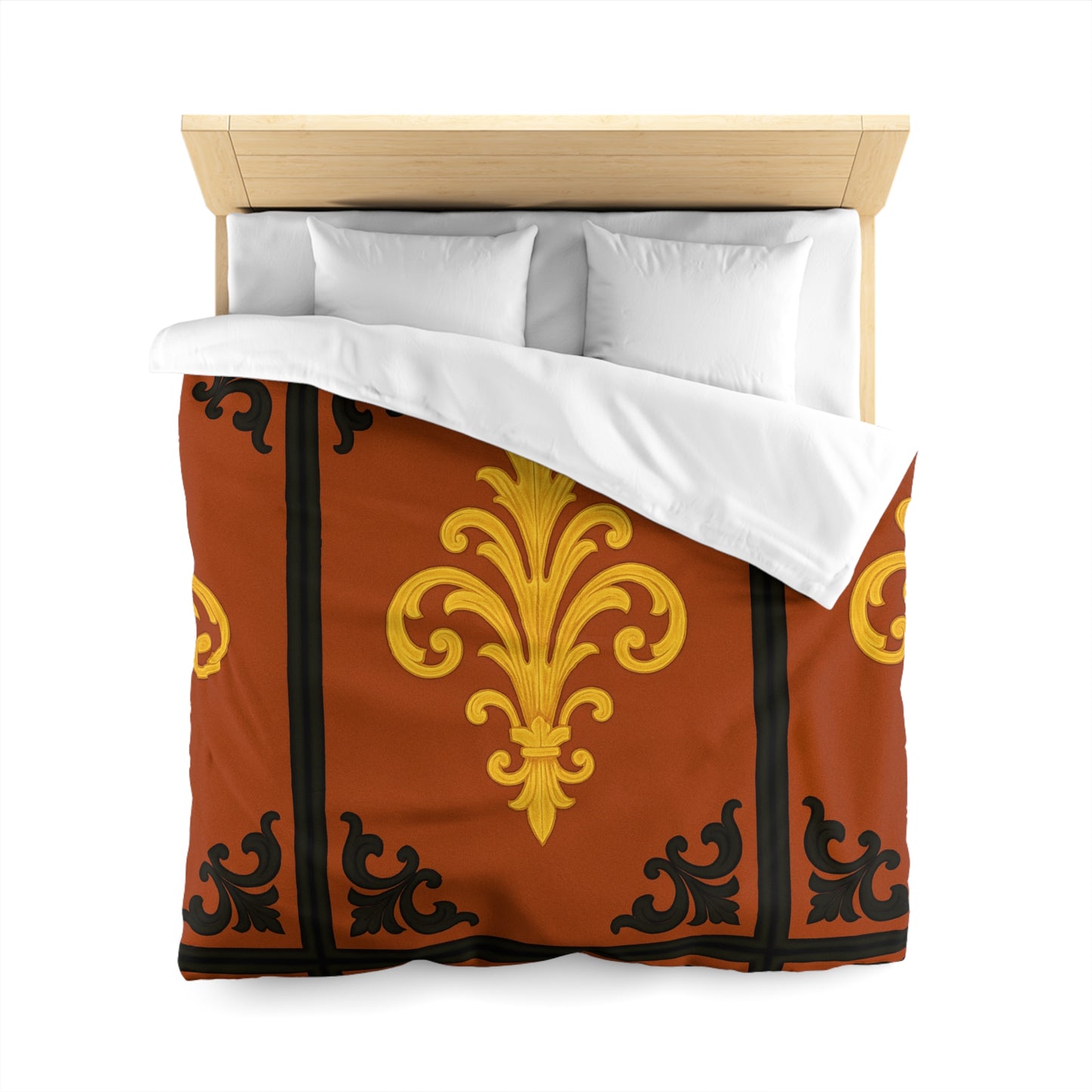 Dusk Terracotta Baroque Duvet Cover — Dusk Terracotta & Gold Tile Pattern