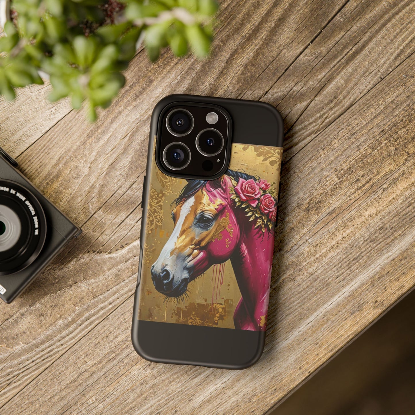 Phone Case - Elegant Horse Damask Design