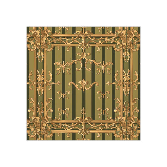 Elegant Vintage Foam Board Decor, Wall Art, Home Decor, Office Decor, Wedding Decoration - Olive Green Striped Rococo