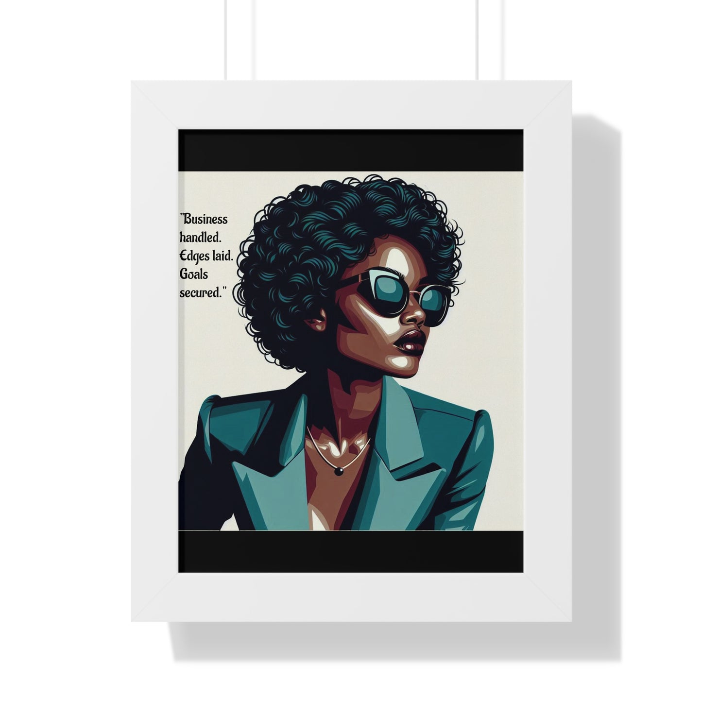 Stylish Framed Vertical Poster - Modern Art for Home Decor - "Business handled."