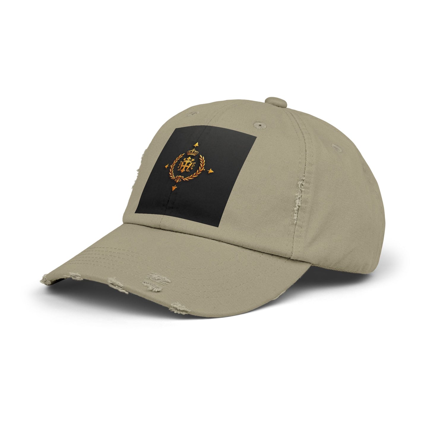 Stylish Distressed Cap with Unique Design | Casual Headwear, Everyday Accessory, Trendy Gift, Outdoor Lifestyle - Gold Crest