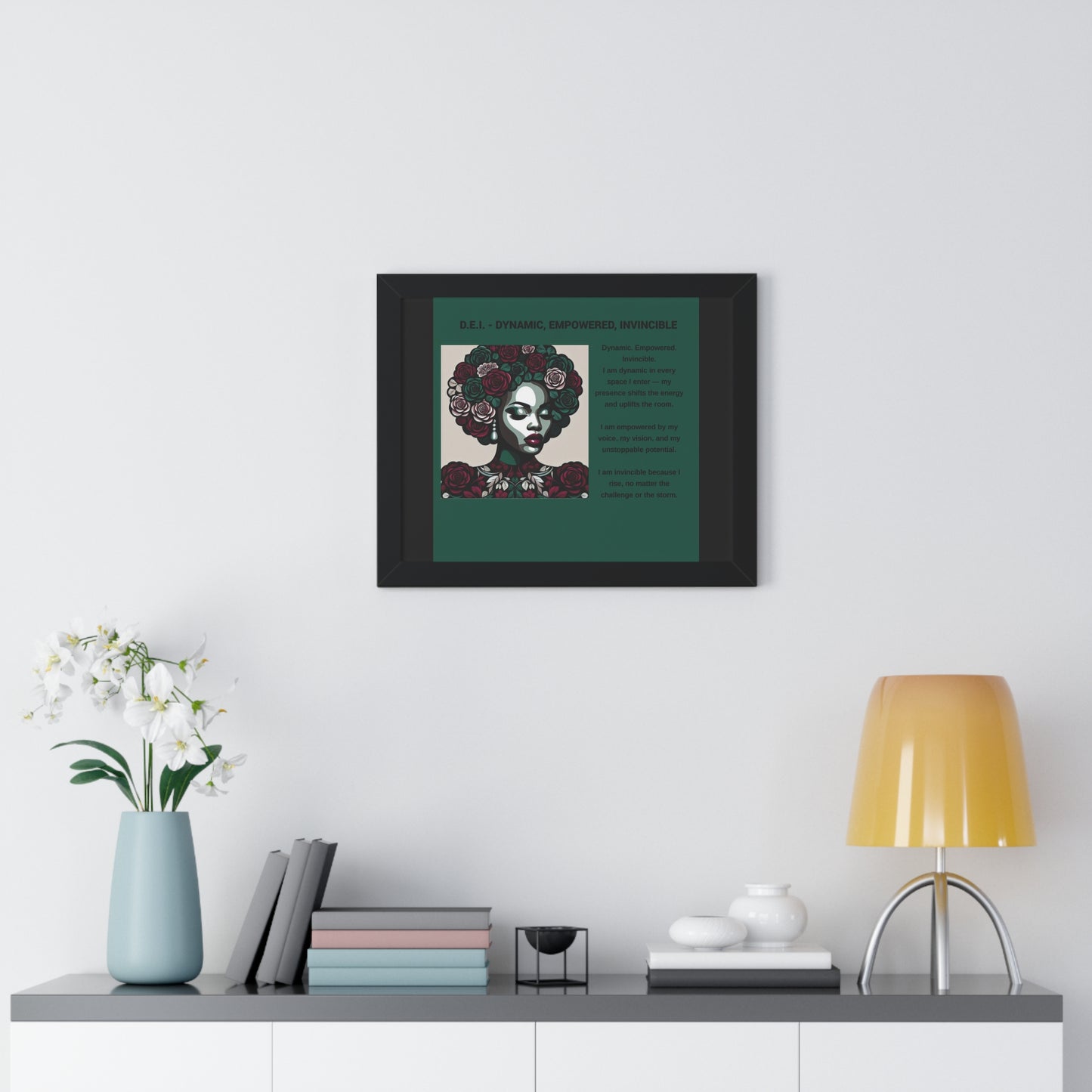 Empowered Woman Framed Poster - Dynamic, Empowered, Invincible Decor for Inspiration