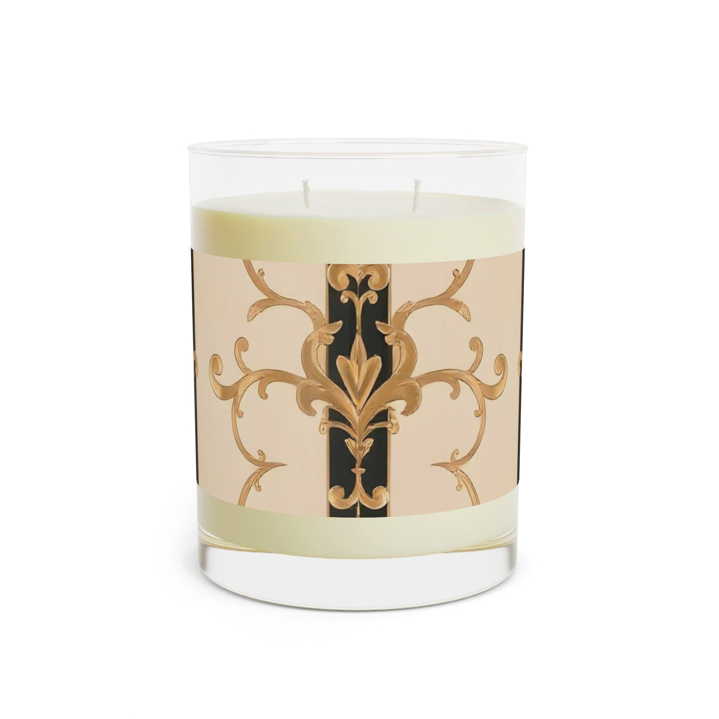 Elegant Home Fragrance Candle - Perfect Gift for Birthdays, Weddings, or Home Decor, Aromatherapy Candle - Black & Beige Striped Damask