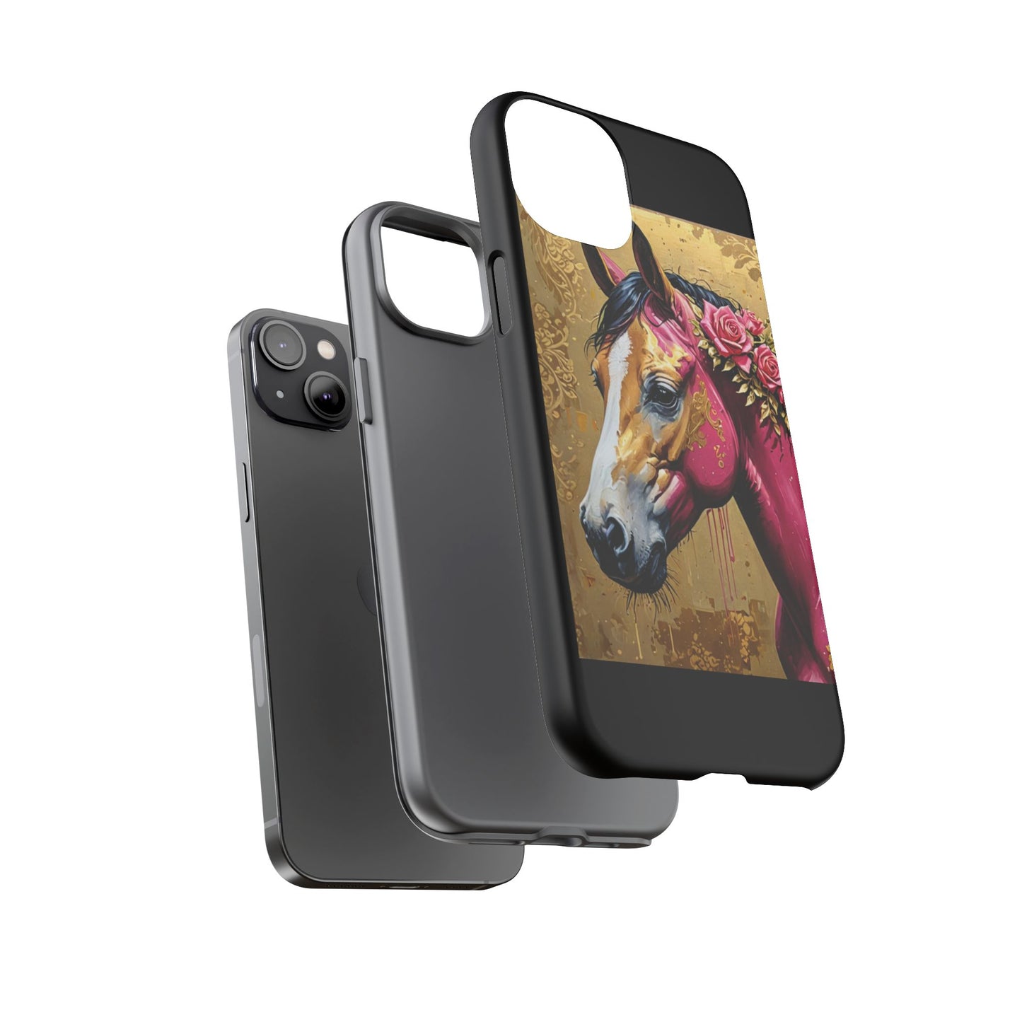 Phone Case - Elegant Horse Damask Design