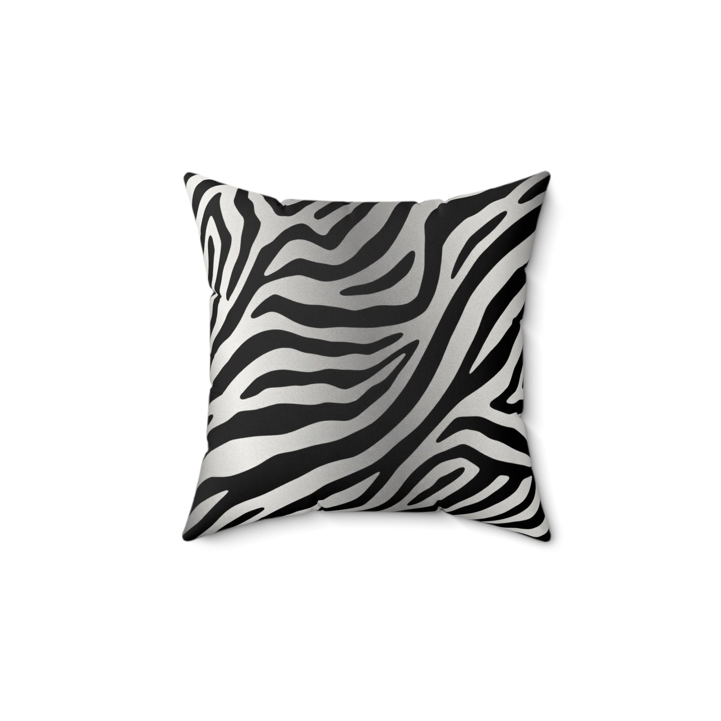 Stylish Faux Suede Zebra Stripe Pillow - Modern Home Decor Accent - Silver