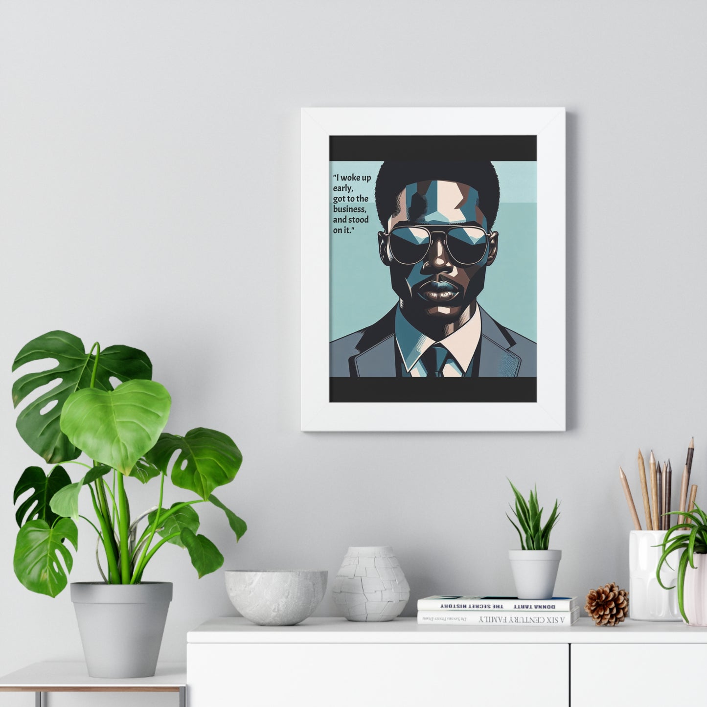 Stylish Framed Vertical Poster - Modern Art for Home Decor - "I woke up early"