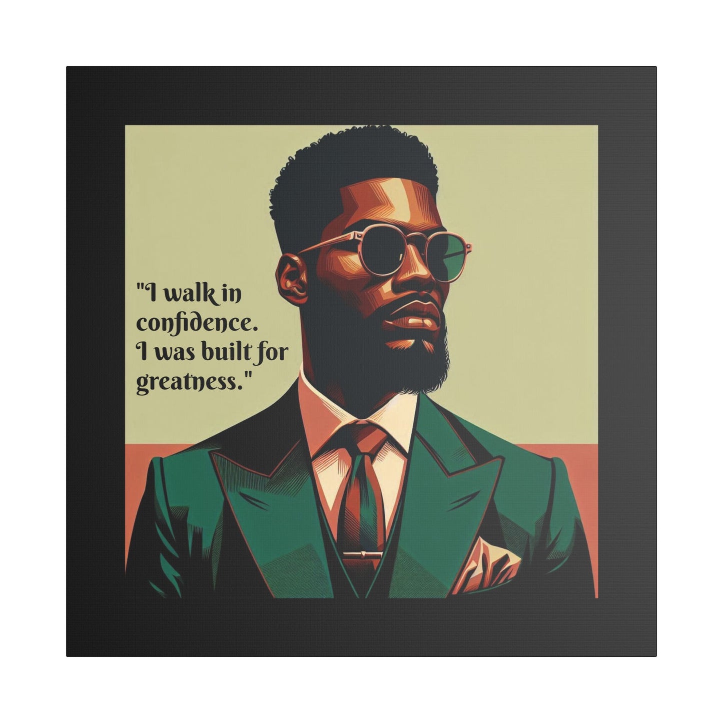 Afro Art Print Canvas, Wall Decor, Satin Stretched Canvas, African American Art, Office Decor, Home Decor - Built For Greatness