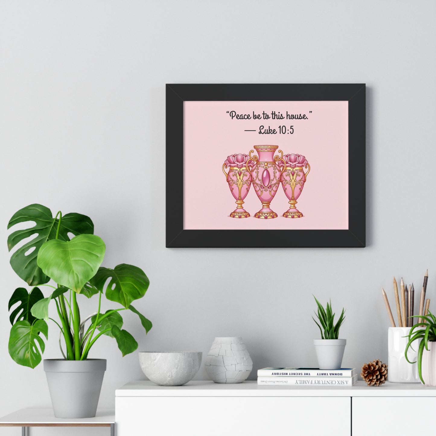 Framed Scripture Art Print, Inspirational Wall Decor, Home Blessing, Gift for Housewarming, Religious Wall Art - 10:5