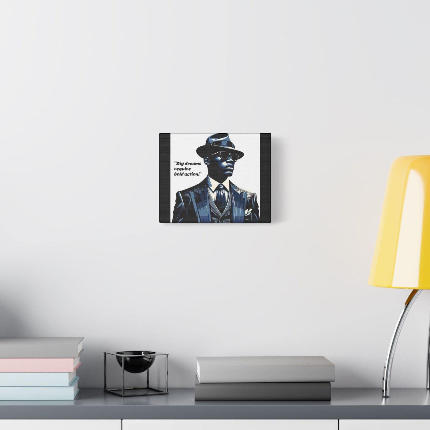 Afro Art Print Canvas, Wall Decor, Satin Stretched Canvas, African American Art, Office Decor, Home Decor - "Big dreams require bold action."