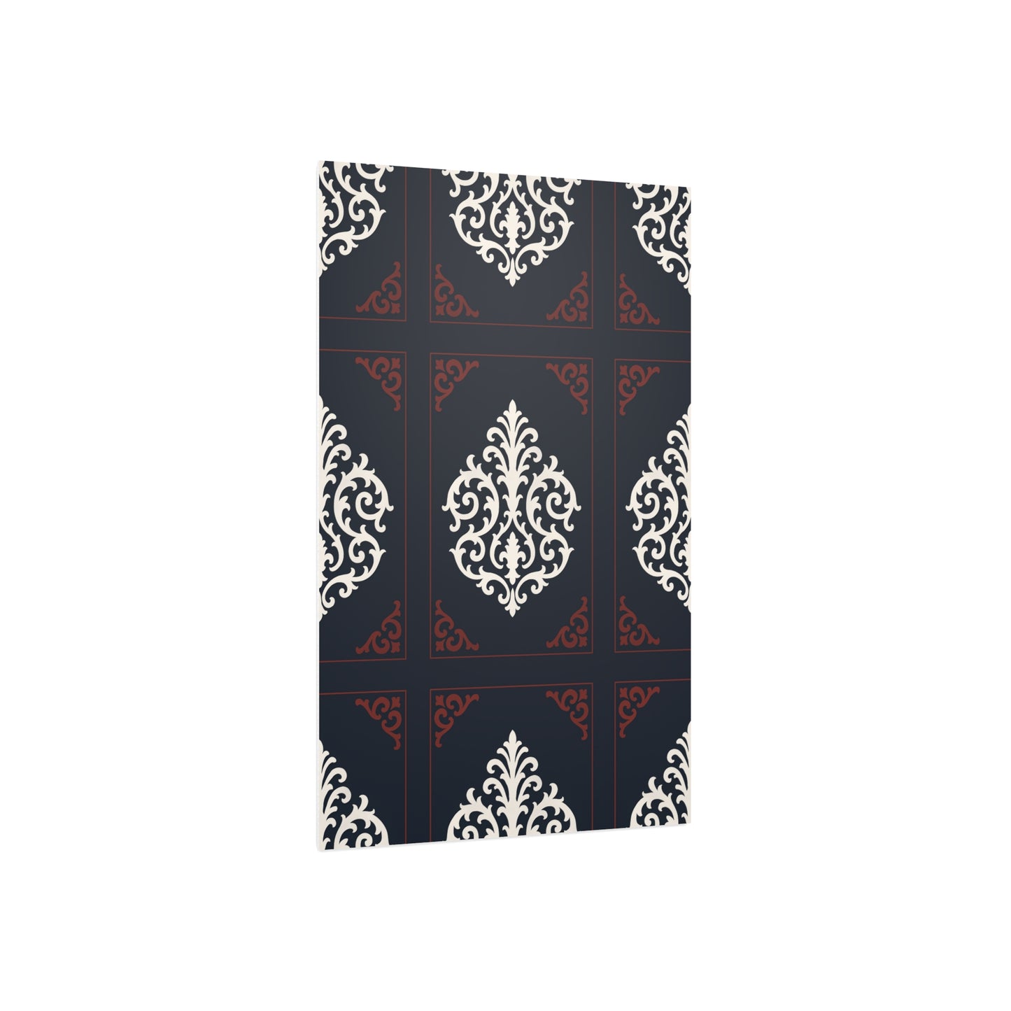 Dusk Blue-Maroon & White Baroque Foam Board Wall Art — Blue, White & Maroon Pattern