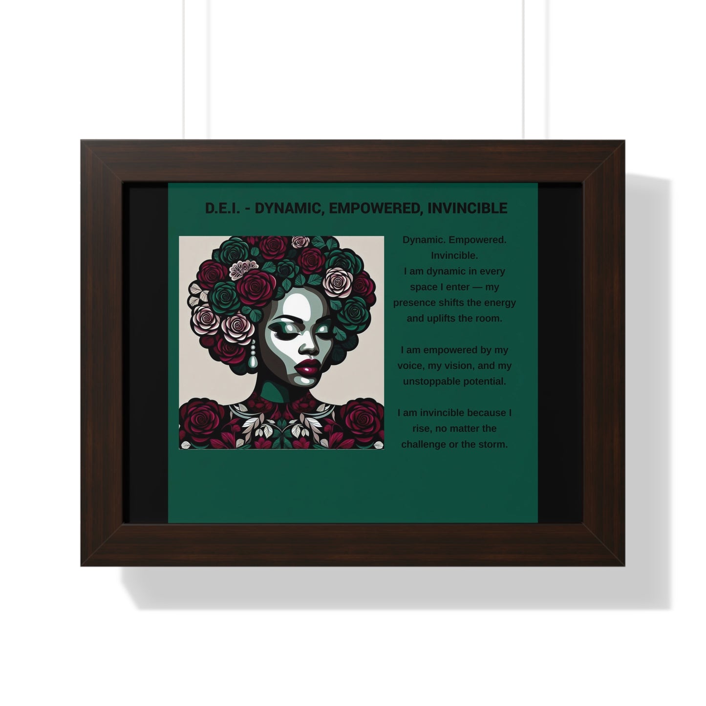 Empowered Woman Framed Poster - Dynamic, Empowered, Invincible Decor for Inspiration