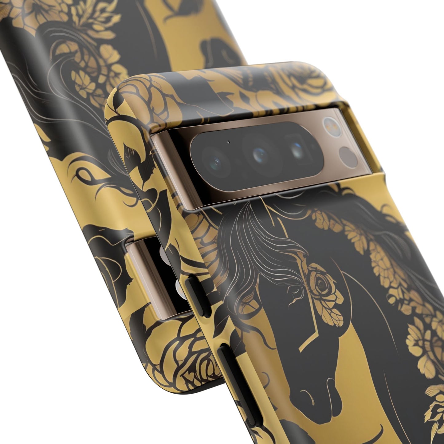 Phone Case - Elegant Horse & Roses Design