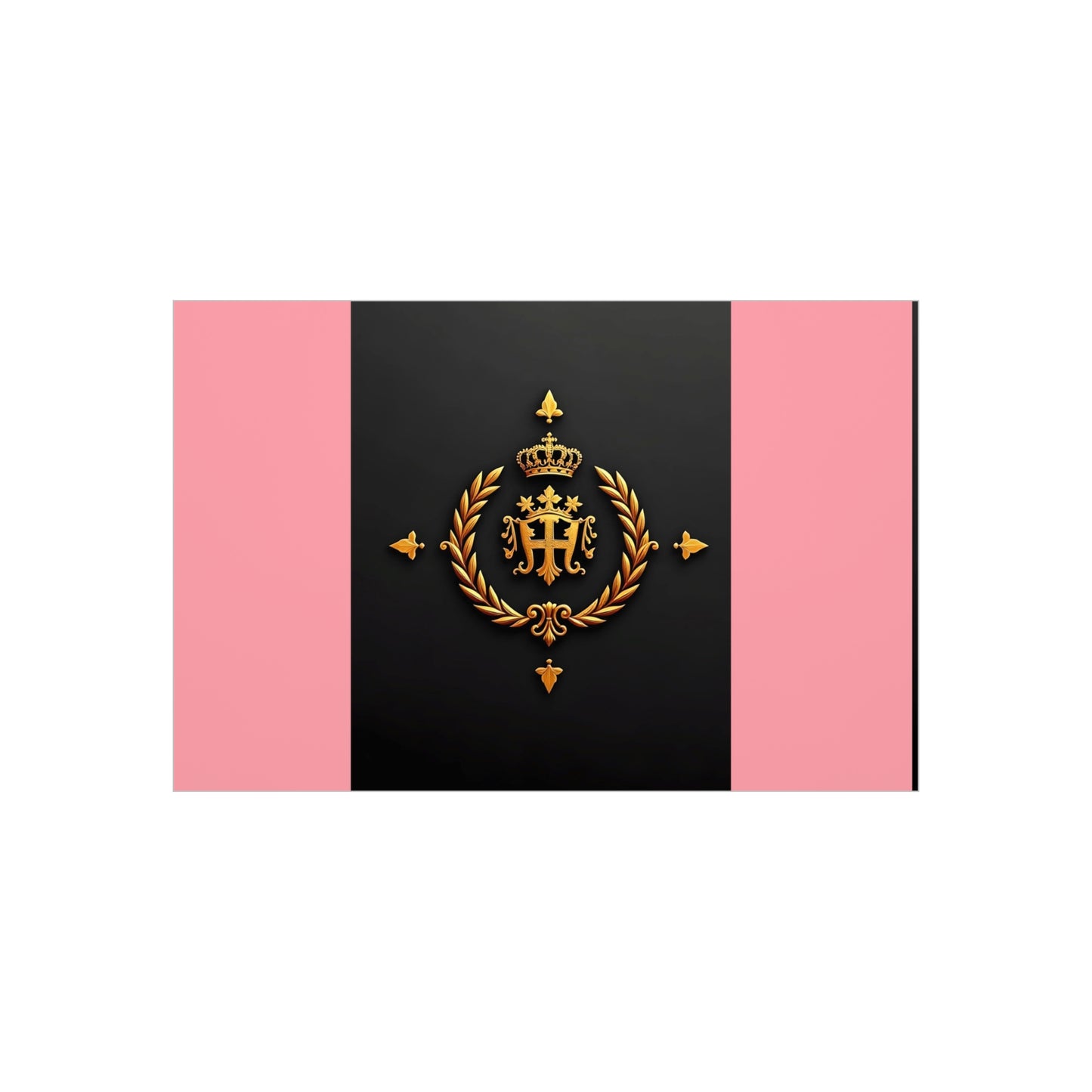 Elegant Wall Art Foam Board, Luxurious Home Decor, Modern Design Display, Stylish Room Accent, Office Decor, Unique Gift - Pink Striped Gold Crest