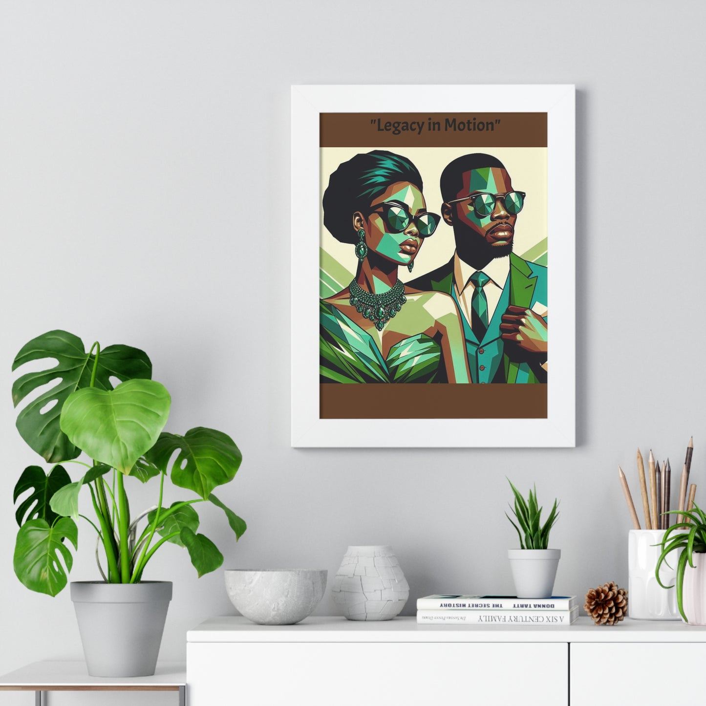 Stylish Framed Vertical Poster - Modern Art for Home Decor - "Legacy in Motion"