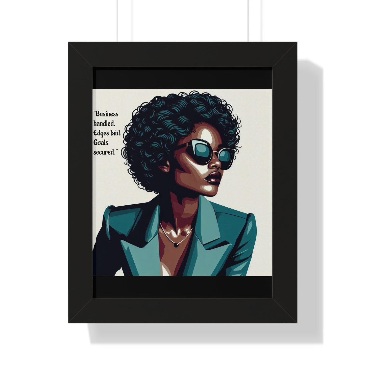 Stylish Framed Vertical Poster - Modern Art for Home Decor - "Business handled."