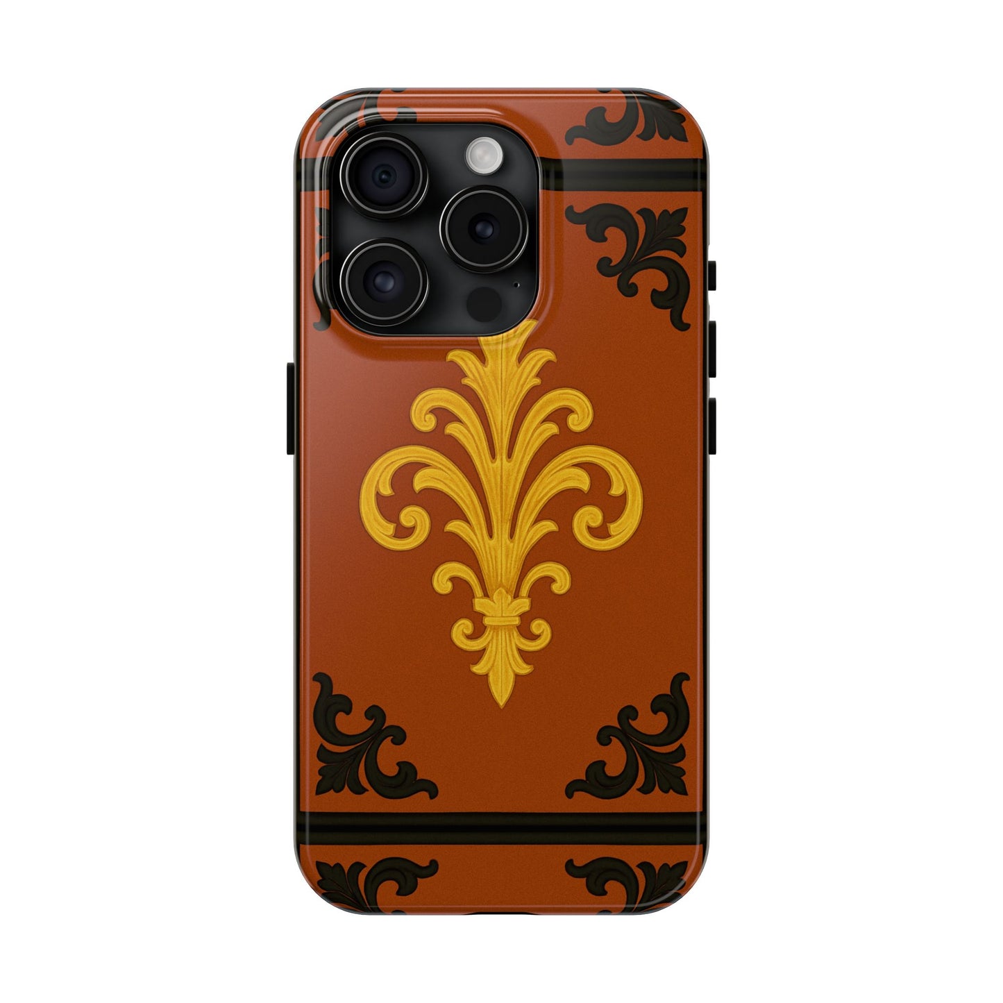 Dusk Terracotta Baroque Tough Phone Case — Vintage Baroque Design, Protective iPhone Cover