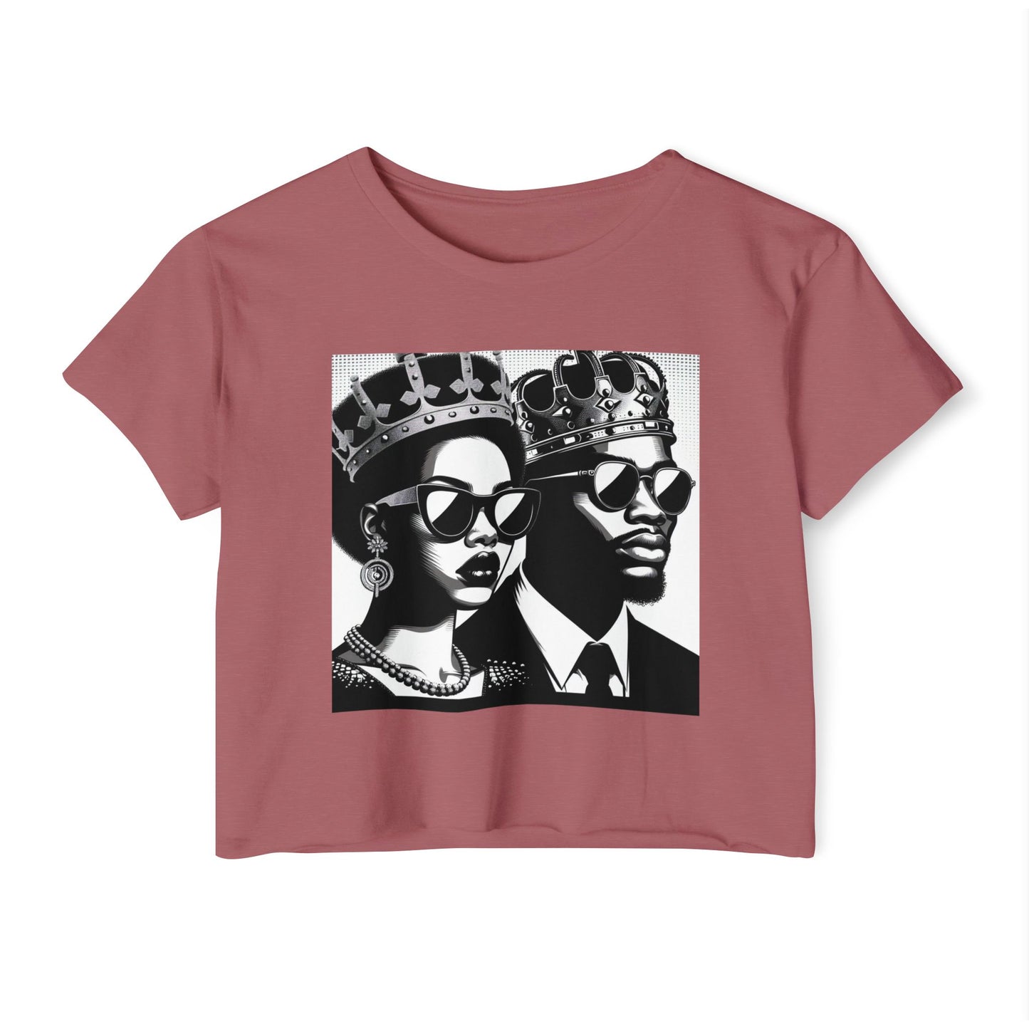 Crowned Kings Festival Crop Top | Stylish Women's Summer Tee, Music Festival Shirt, Streetwear, Boho Chic, Unique Graphic Top