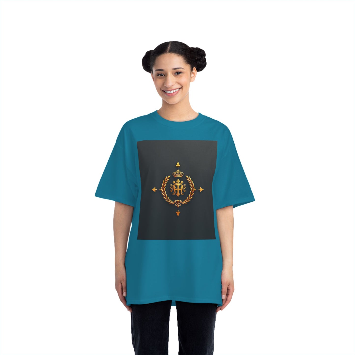 Stylish Gold Emblem T-Shirt, Casual Tee, Unique Gift, Everyday Wear, Graphic Shirt, Fashion Statement - Gold Crest