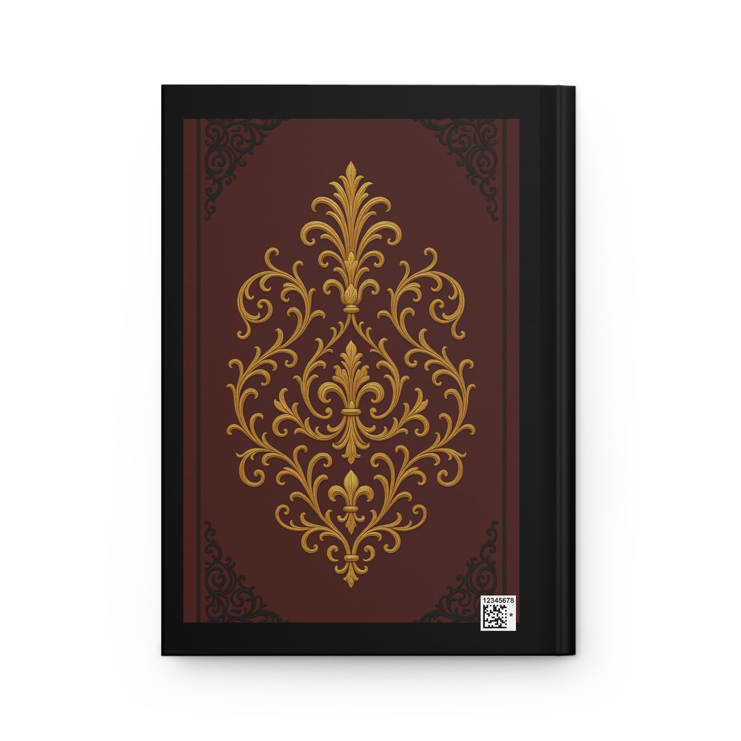 Dusk Burgundy-Black & Gold Baroque Ornate Vintage Hardcover Journal — Gold Baroque Design