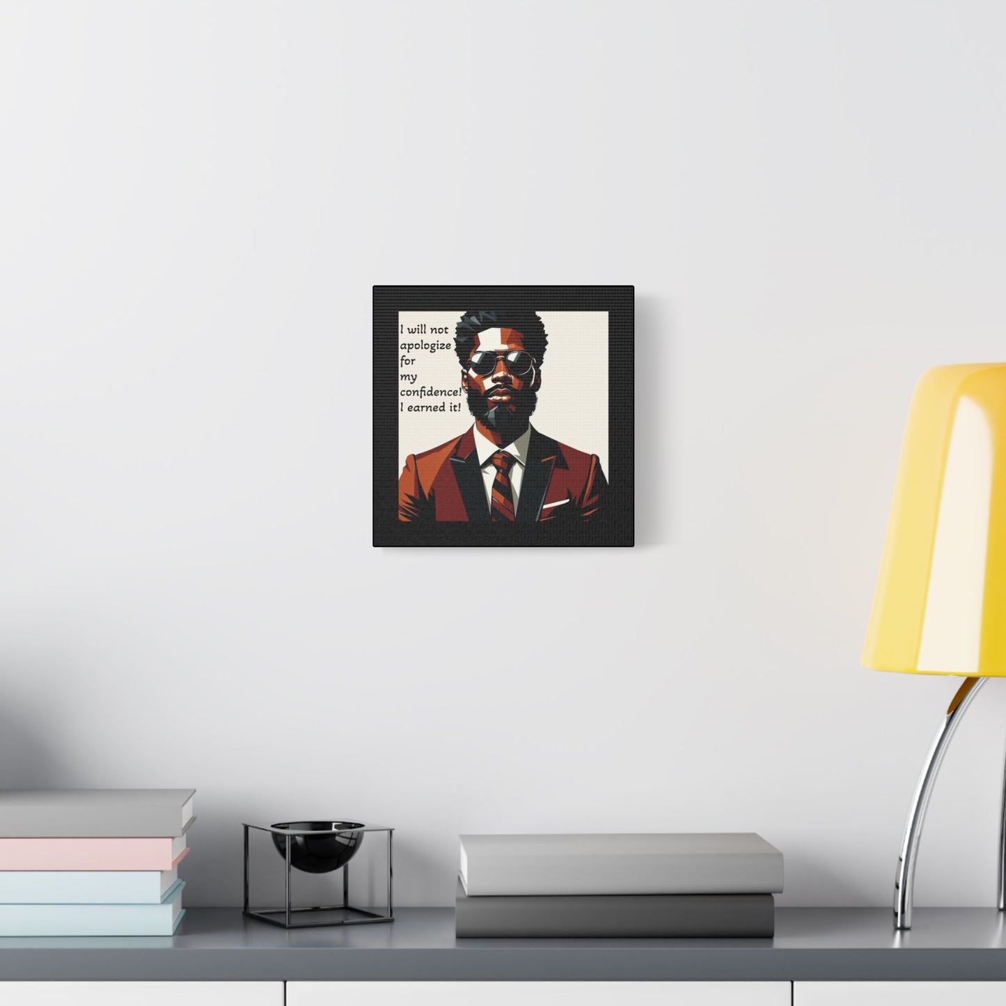 Afro Art Print Canvas, Wall Decor, Satin Stretched Canvas, African American Art, Office Decor, Home Decor - Confident Man In Suit