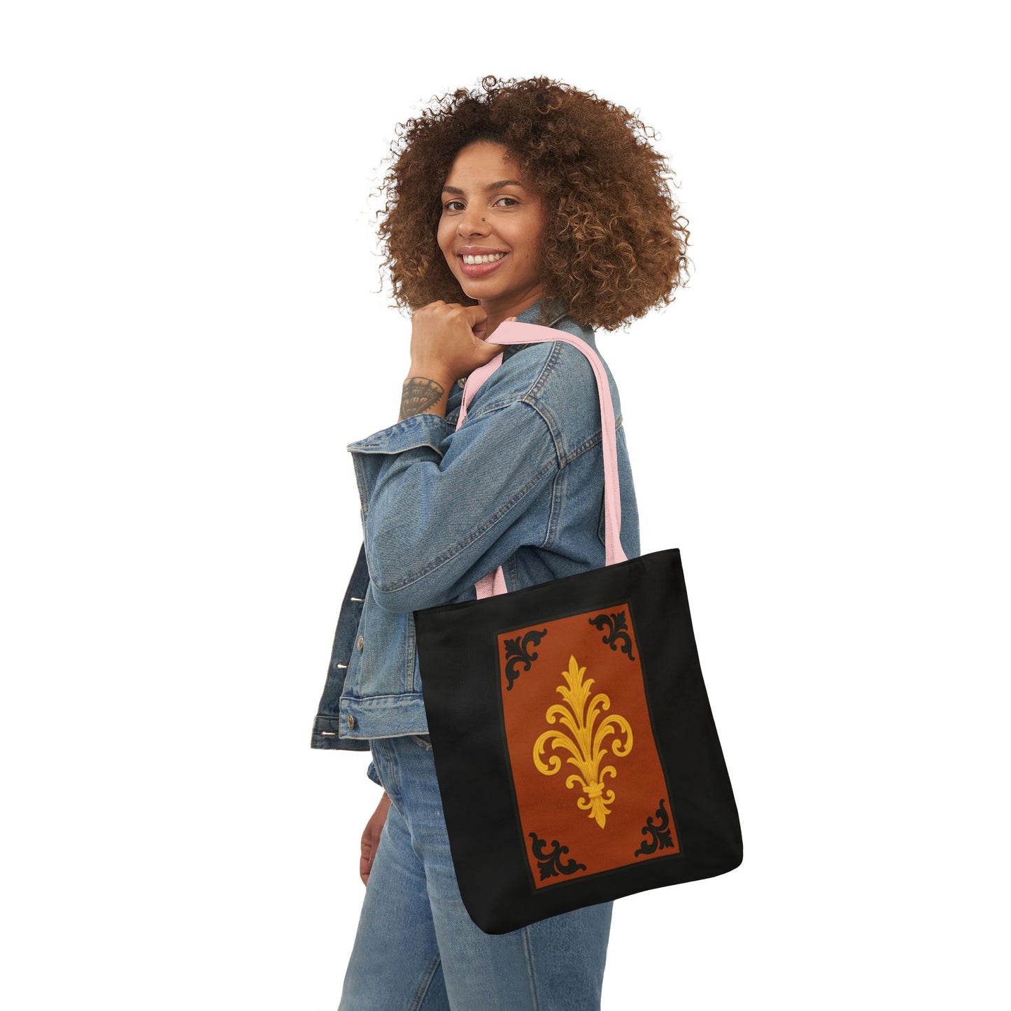 Dusk Terracotta Baroque Canvas Tote — Vintage Baroque Pattern