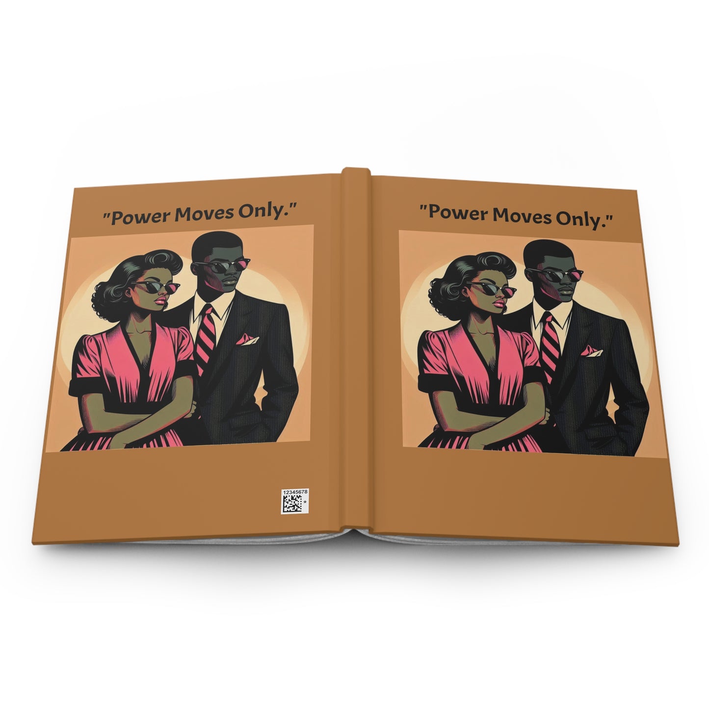 Elegant Floral Hardcover Journal - Stylish Writing Notebook - "Power Moves Only."