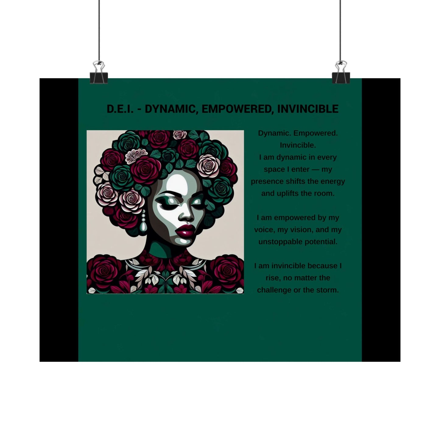 Empowered Feminine Wall Art Poster - Dynamic, Empowered & Invincible Design