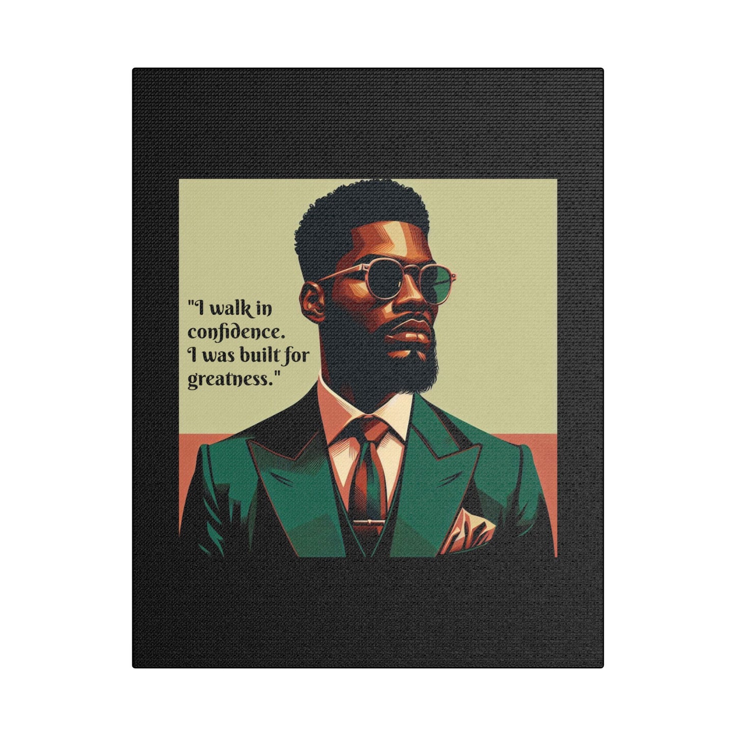 Afro Art Print Canvas, Wall Decor, Satin Stretched Canvas, African American Art, Office Decor, Home Decor - Built For Greatness