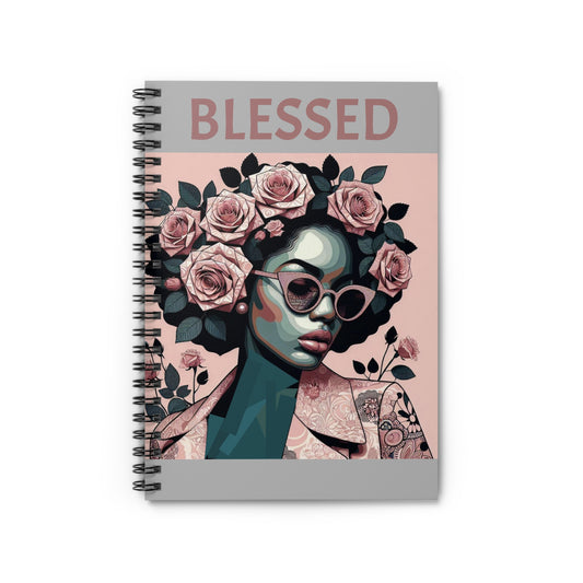 Blessed Floral Spiral Notebook, Inspirational Journal, Art Sketchbook, Gift for Her, Motivational Note-taking