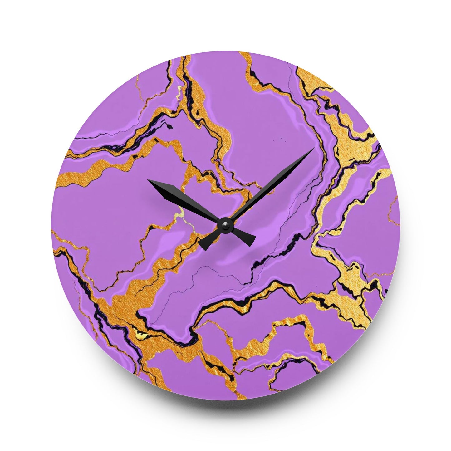 Elegant Lavender Marble Acrylic Wall Clock - Home Decor, Unique Gift, Modern Design, Wall Art, Kitchen Clock