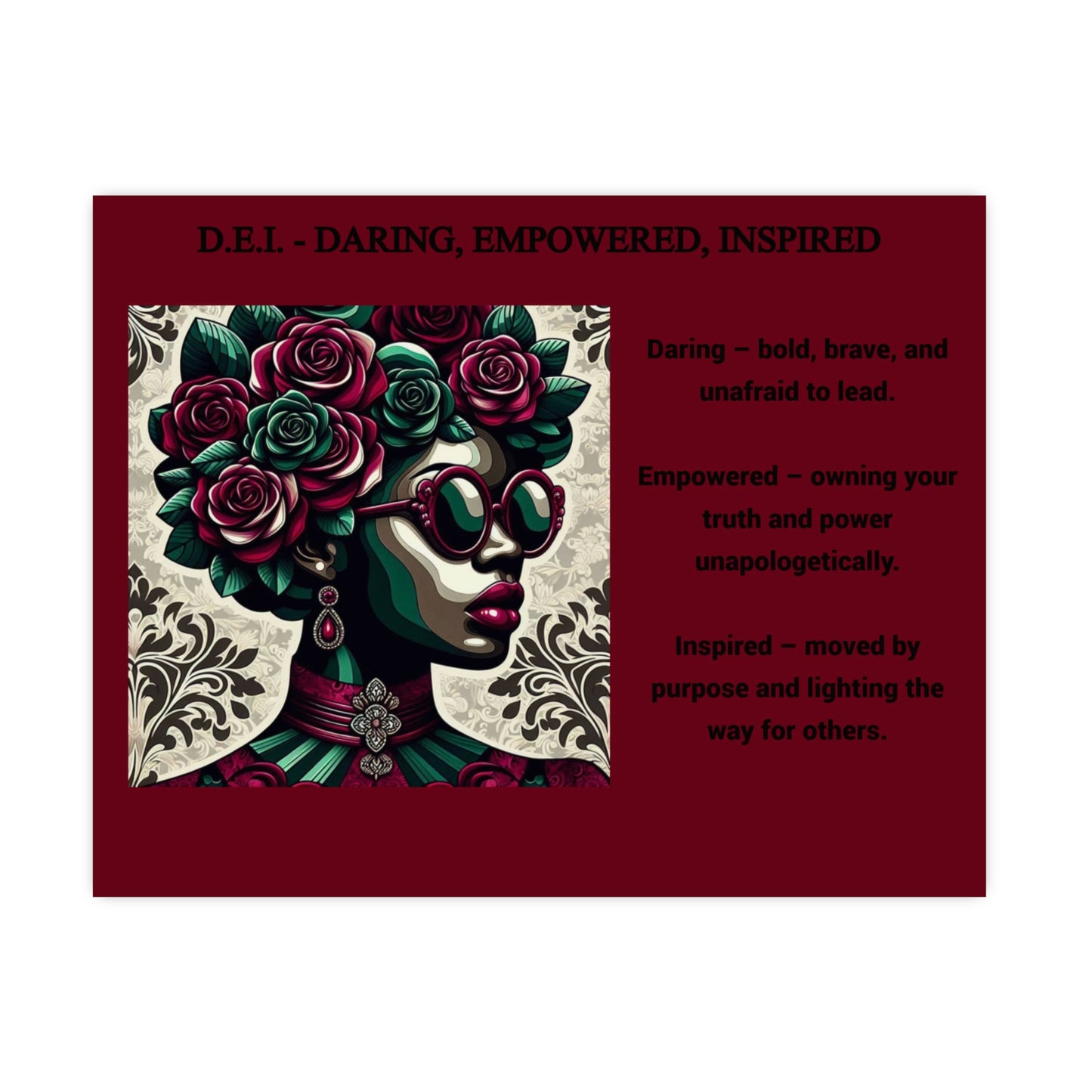 Empowered Woman Matte Poster - Inspirational Art for Home Decor - Daring, Empowered, Inspired