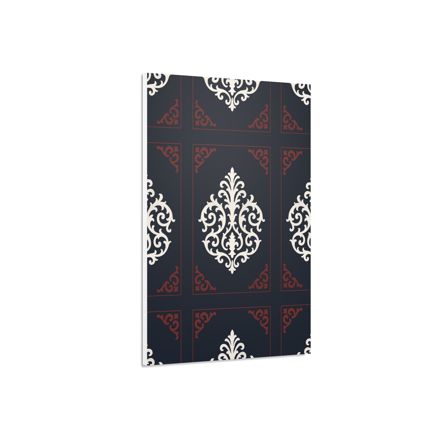 Dusk Blue-Maroon & White Baroque Foam Board Wall Art — Blue, White & Maroon Pattern
