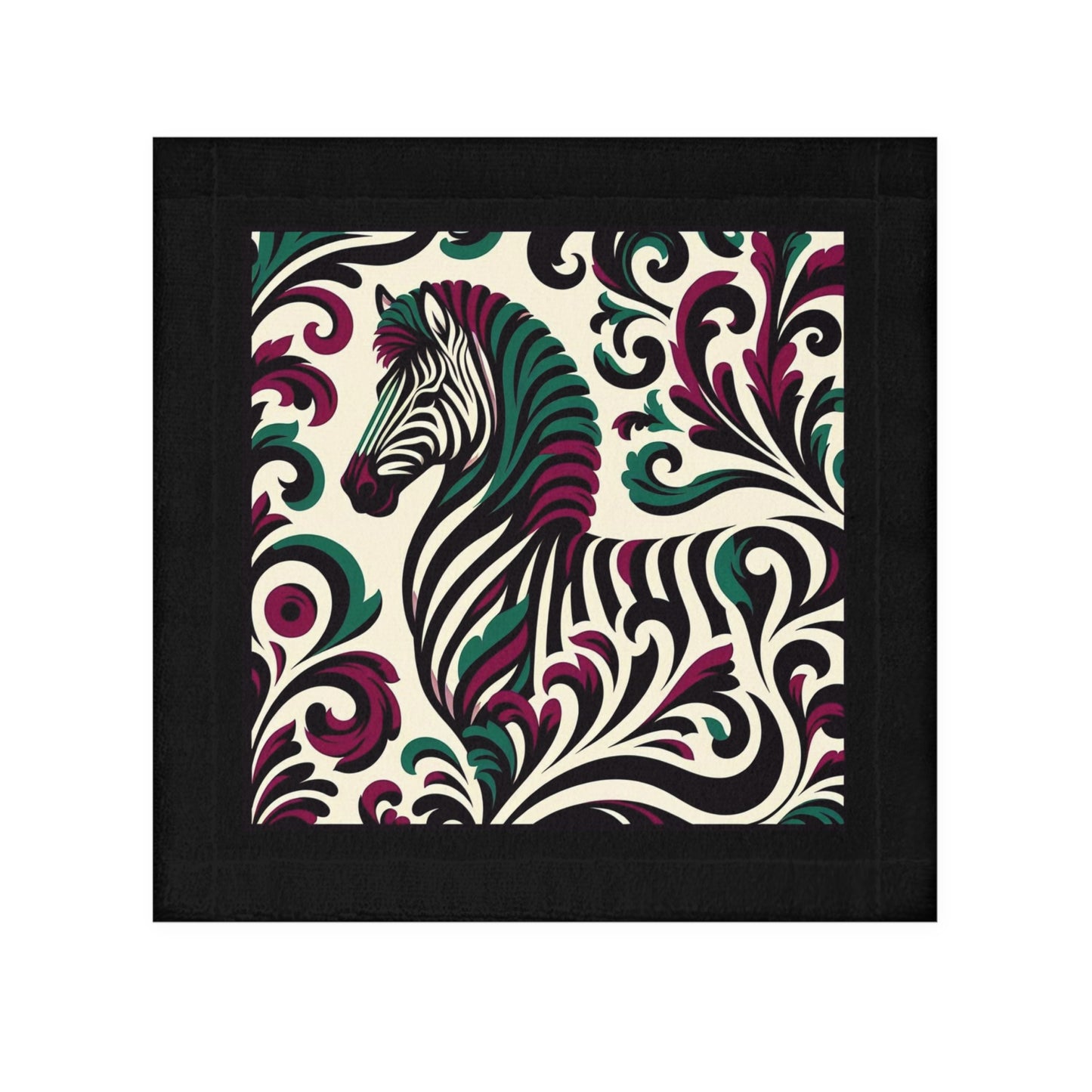 Face Towel - Elegant Vintage Gold Pattern for Home & Spa - Elegant Burgundy & Green Zebra Damask Design - Perfect for Kids