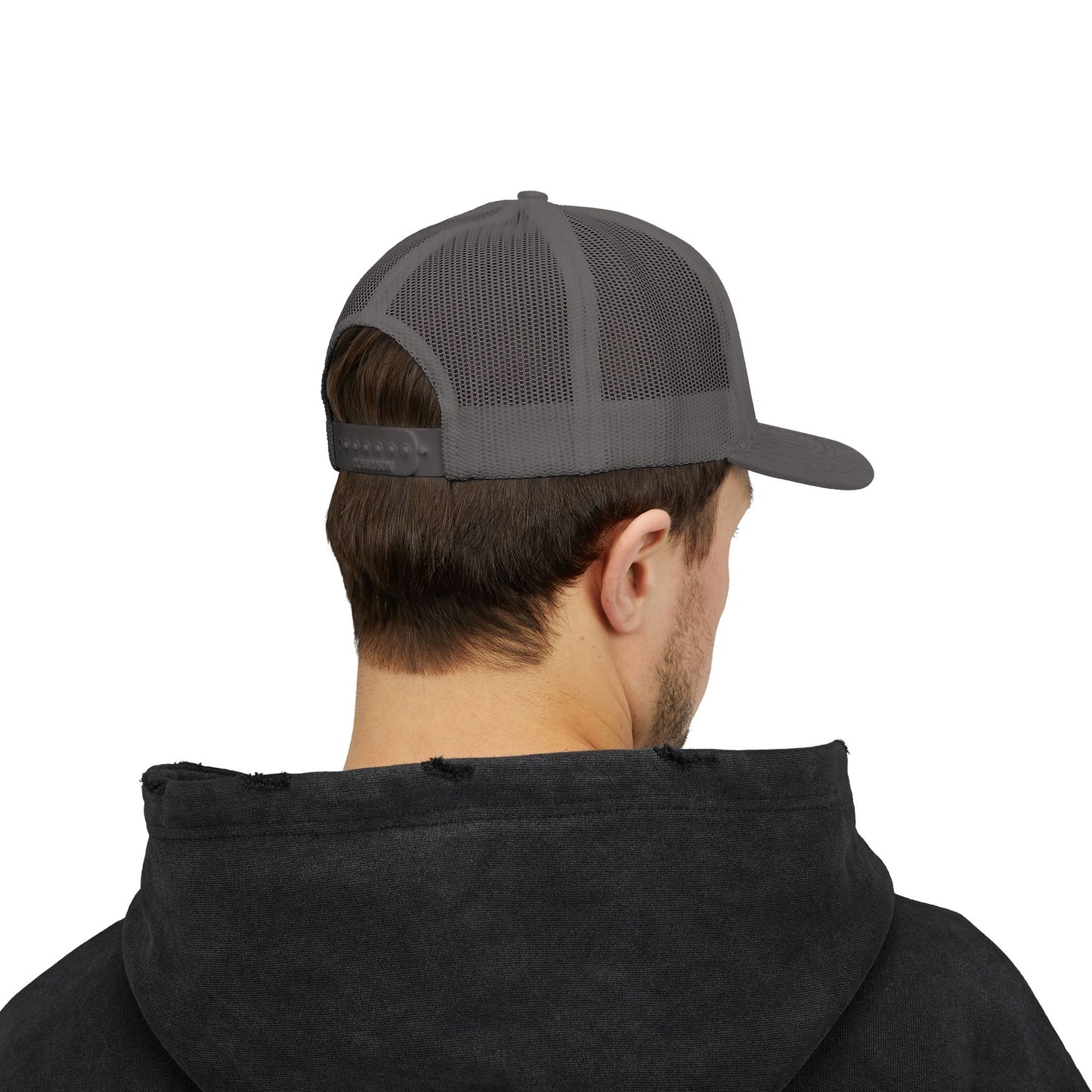 Vintage Navy Stripes & Baroque Trucker Cap — Retro 'VINTAGE' Embroidered Snapback