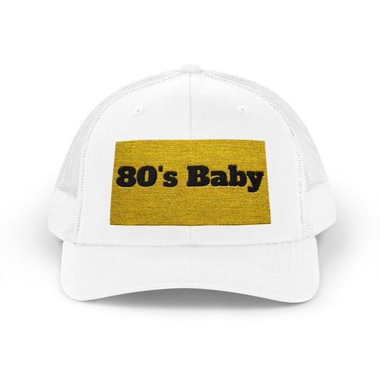 80's Baby Gold Snapback Trucker Cap - Retro Style Hat, Vintage Cap, Perfect for 80's Themed Parties, Gifts for Nostalgic Friends, Summer Fun