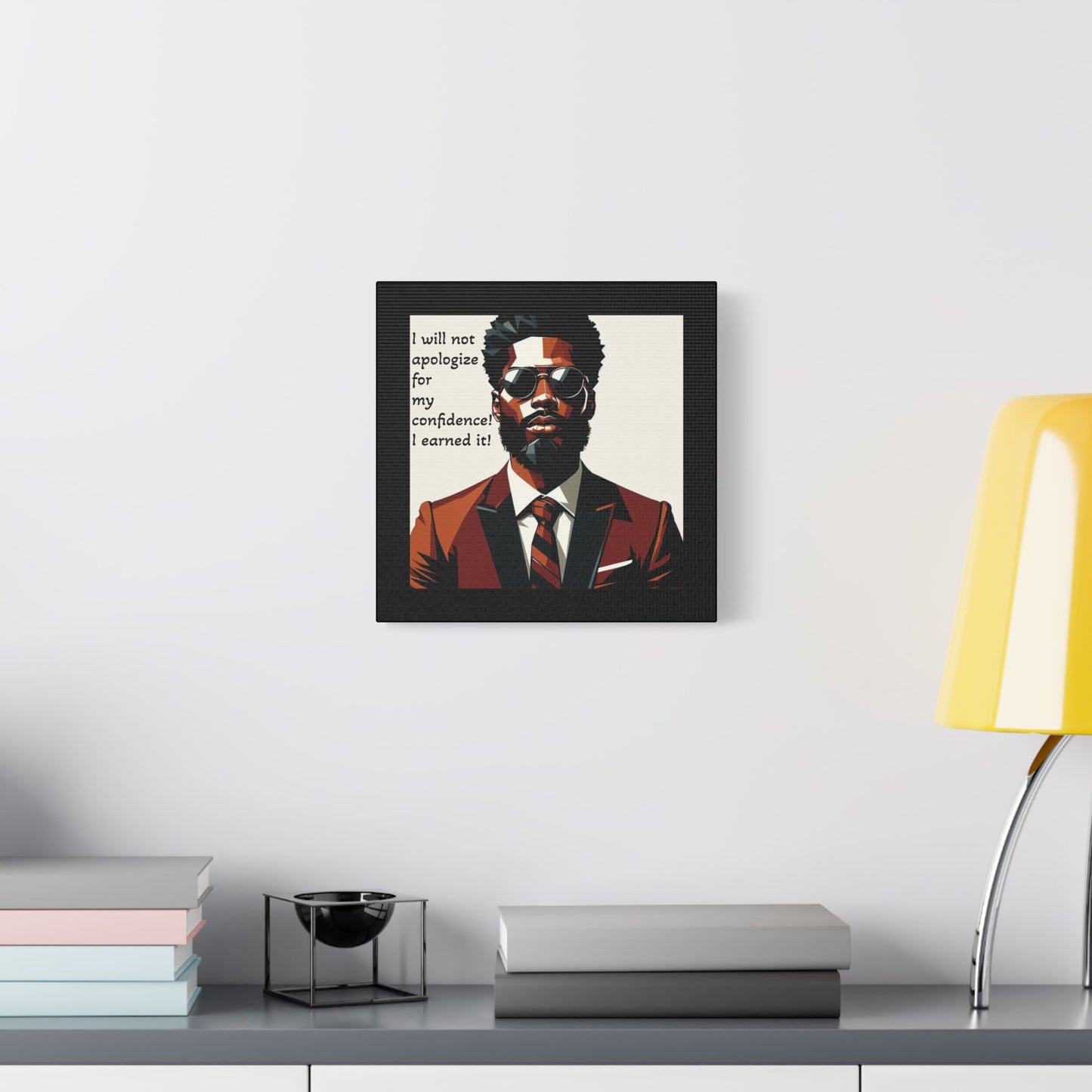 Afro Art Print Canvas, Wall Decor, Satin Stretched Canvas, African American Art, Office Decor, Home Decor - Confident Man In Suit