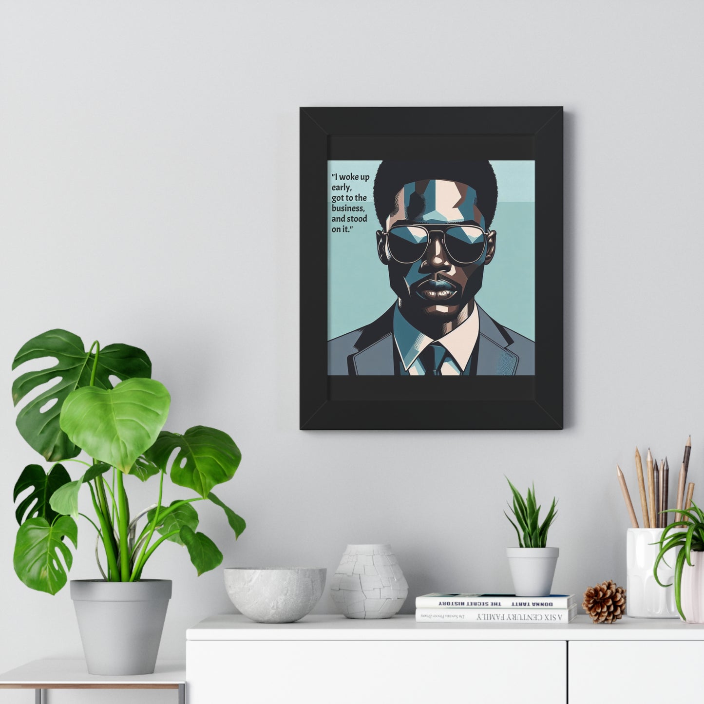 Stylish Framed Vertical Poster - Modern Art for Home Decor - "I woke up early"