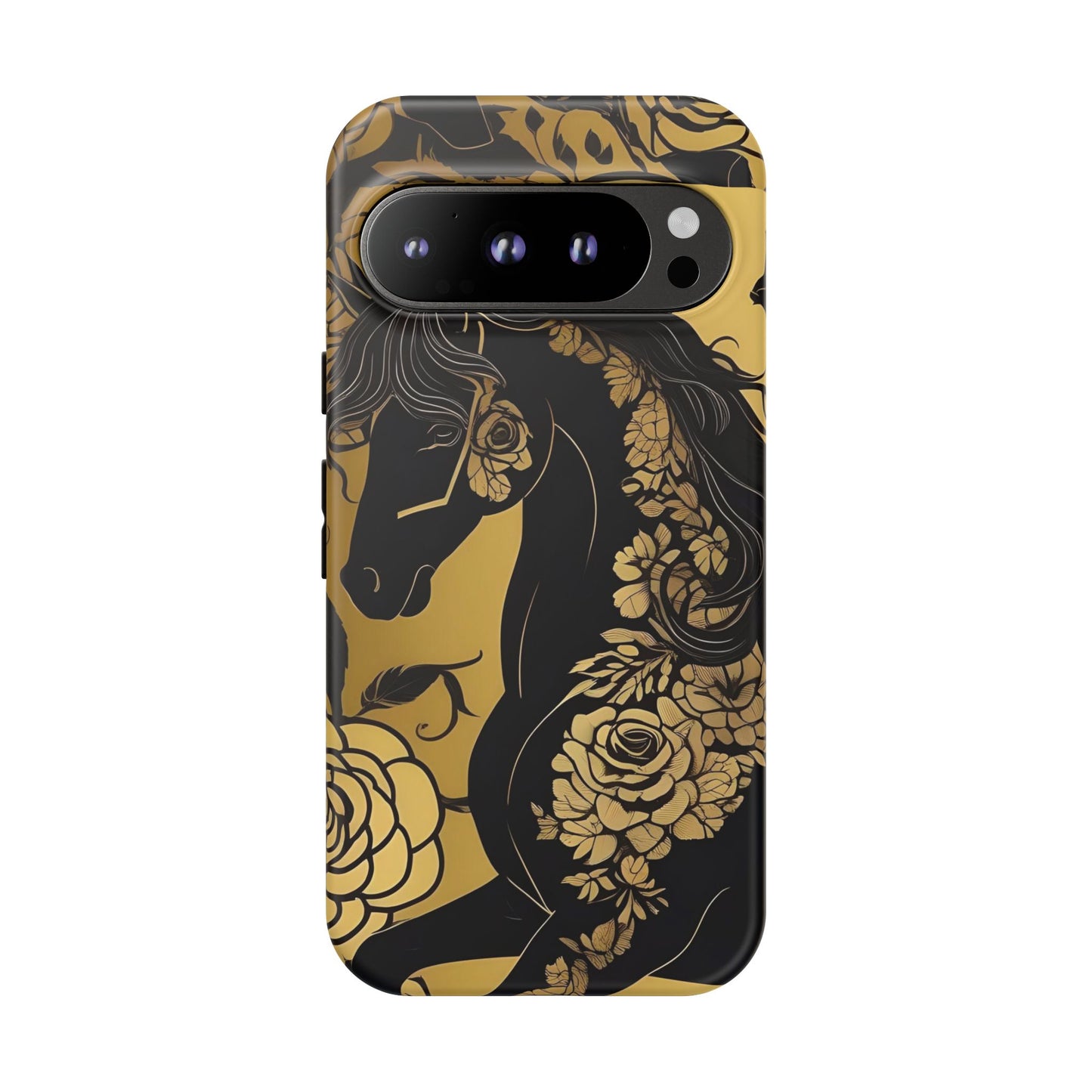 Phone Case - Elegant Horse & Roses Design