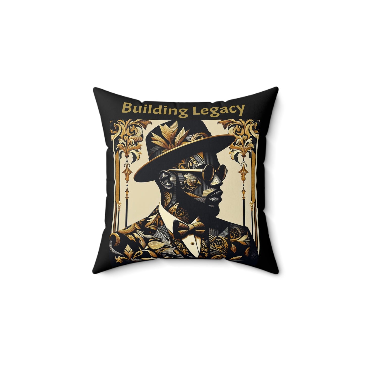 Building Legacy Faux Suede Pillow, Artistic Home Decor, Modern Throw Pillow, Elegant Cushions, Gift for Him