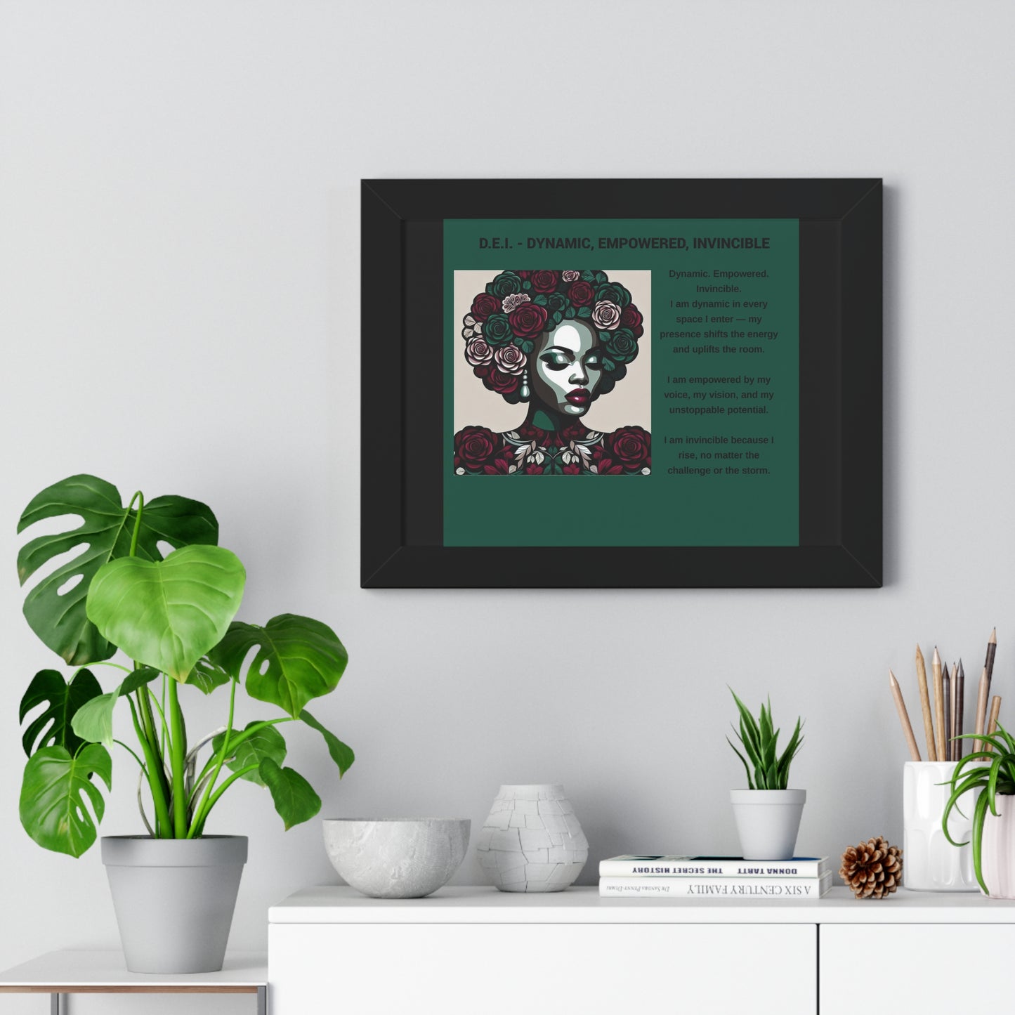 Empowered Woman Framed Poster - Dynamic, Empowered, Invincible Decor for Inspiration